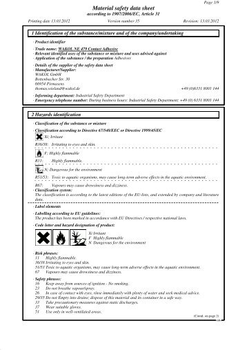 Material safety data sheet - Wakol