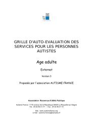 Services adultes externat - Autisme France