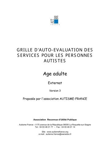 Services adultes externat - Autisme France