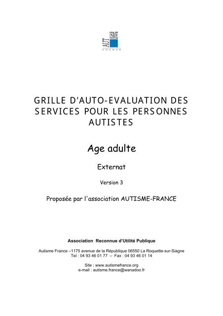 Services adultes externat - Autisme France