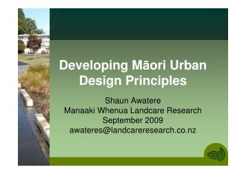 Developing Maori urban design principles - New Zealand Centre for ...