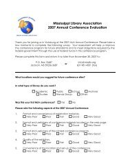 Evaluation Form (PDF file) - Mississippi Library Association