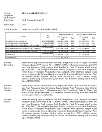 Putusan Pengadilan Pajak Nomor : PUT.44769/PP/M.XII/13/2013 ...