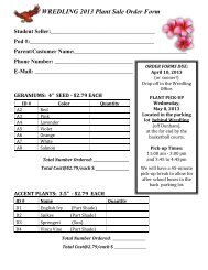 to view and print the Plant Order Form. - Wredling Middle School