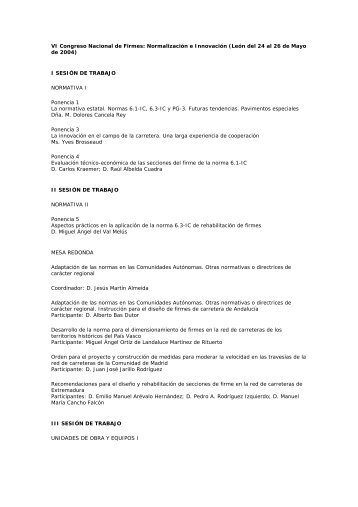 VI Congreso Nacional de Firmes: NormalizaciÃ³n e InnovaciÃ³n (LeÃ³n ...