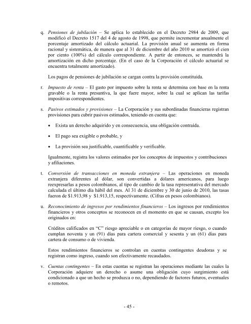 dictamen del revisor fiscal sobre los estados ... - Corficolombiana