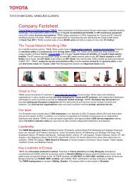 Company Factsheet - Toyota Material Handling Europe