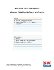 Nutrition, Food, and Fitness Chapter 1 Making Wellness a Lifestyle