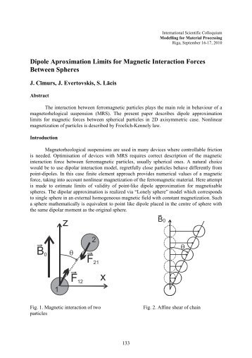 Dipole Approximation Limits for Magnetic Interaction Forces ...