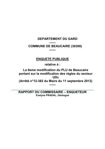 La 6eme modification du PLU de Be - Beaucaire