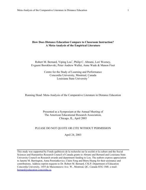 How Does Distance Education Compare to Classroom Instruction ...