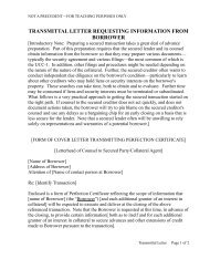 Transmittal Letter Requesting Information from Borrower - uccstuff