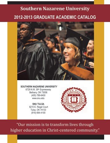 2012-2013 SNU Graduate Academic Catalog - Southern Nazarene ...