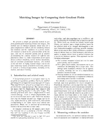 Matching Images by Comparing their Gradient Fields - CiteSeerX