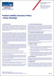 Product Liability Insurance Policy - IRDA