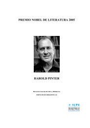 PREMIO NOBEL DE LITERATURA 2005 HAROLD PINTER