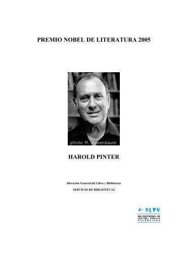 PREMIO NOBEL DE LITERATURA 2005 HAROLD PINTER