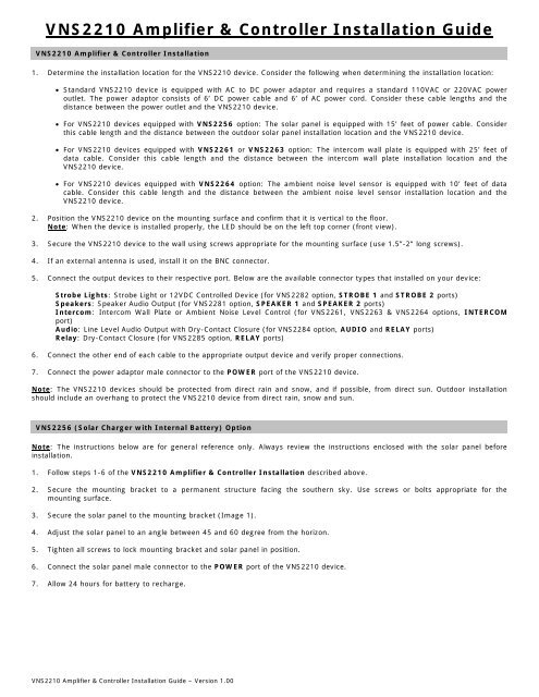 VNS2210 Programming Guide - Visiplex