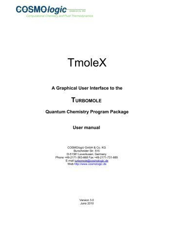 TmoleX - CAChe Research
