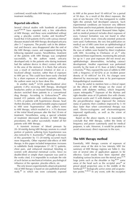 Medical application of millimetre waves - Milmed