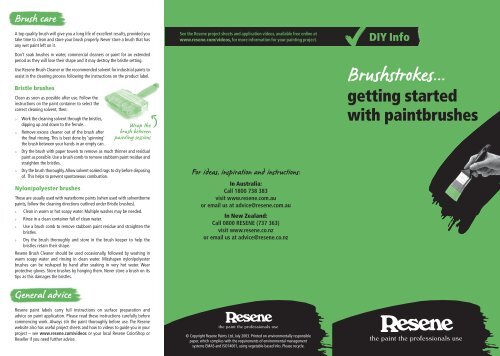 Getting started with brushes - Resene Paints