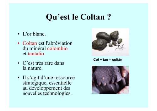 Coltan: Minerais du Sang des Enfants Congolais - CRAN