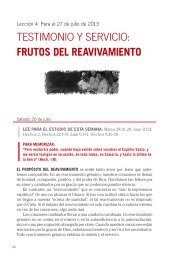 TESTIMONIO Y SERVICIO: FRUTOS DEL REAVIVAMIENTO