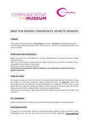 brief for agenda conferences' keynote speakers - Communications ...