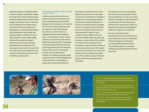 ANNUAL REPORT 2006 - Denver Zoo