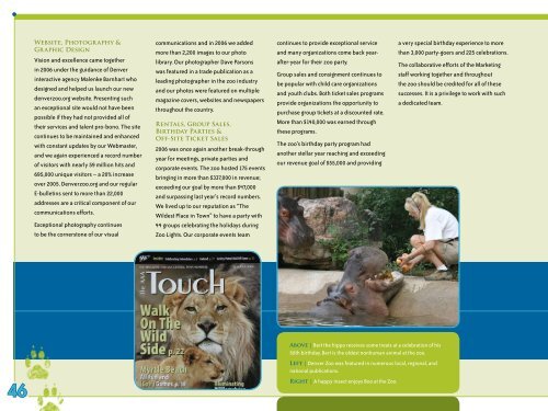 ANNUAL REPORT 2006 - Denver Zoo