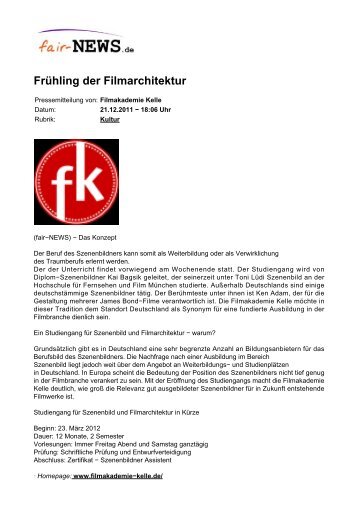 PDF :: fair-NEWS.de :: Frühling der Filmarchitektur