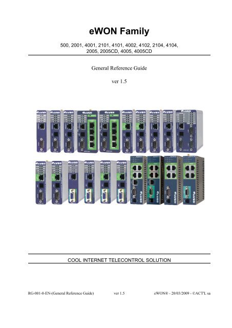 eWON General Reference Guide - Esco Drives & Automation