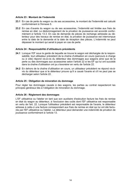 contrat uniforme d'utilisation des wagons cuu - Trenitalia