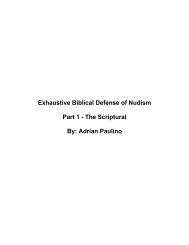 Exhaustive Biblical Defense of Nudism - Echo of Infinity
