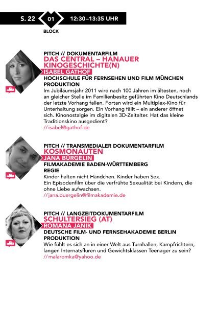 Das Programm 2012 - Verbund deutscher Filmhochschulstudenten eV