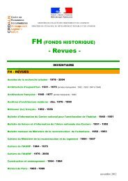 revues du fonds historique - Centre de documentation de l'urbanisme