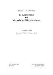 El Laplaciano en Variedades Riemannianas - Centro de MatemÃ¡tica