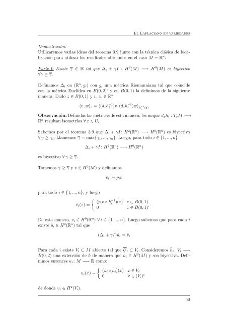 El Laplaciano en Variedades Riemannianas - Centro de MatemÃ¡tica