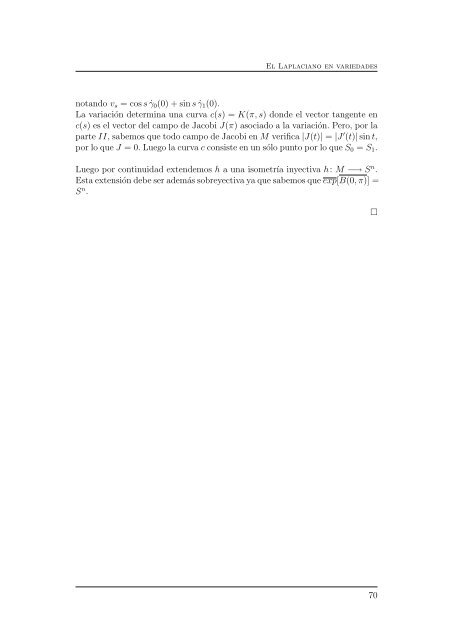 El Laplaciano en Variedades Riemannianas - Centro de MatemÃ¡tica