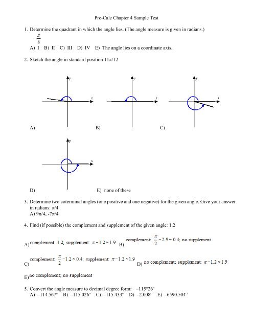 Chap 4 Sample Test A