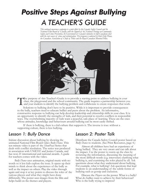 Positive Steps Against Bullying A TEACHER'S GUIDE - Bullfrog Films