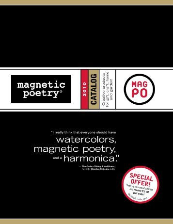 watercolors, magnetic poetry, harmonica.” - Raincoast Books
