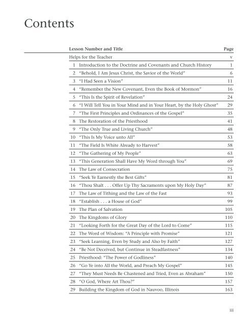 Doctrine and Covenants and Church History Gospel Doctrine ...