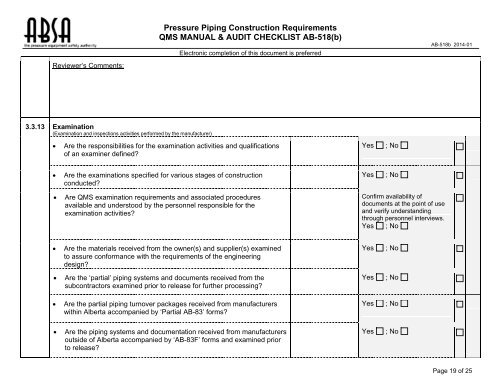 Pressure Piping Construction Requirements QMS MANUAL ... - ABSA