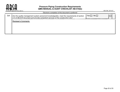 Pressure Piping Construction Requirements QMS MANUAL ... - ABSA