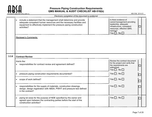 Pressure Piping Construction Requirements QMS MANUAL ... - ABSA