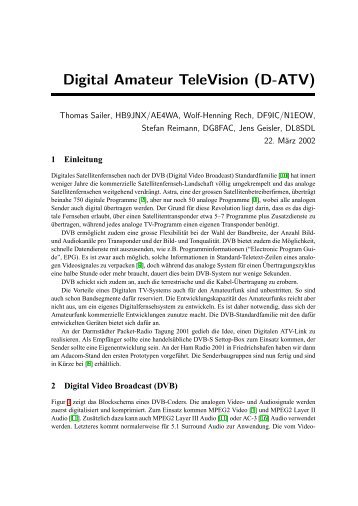 Digital Amateur TeleVision (D-ATV)