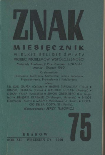 Nr 75, wrzesieÅ 1960 - Znak