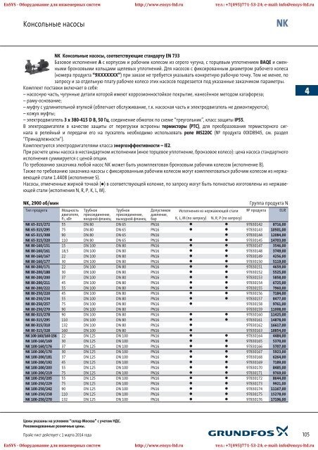 ÐÑÐ°Ð¹Ñ-Ð»Ð¸ÑÑ Grundfos 2013