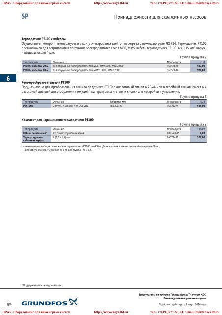 ÐÑÐ°Ð¹Ñ-Ð»Ð¸ÑÑ Grundfos 2013